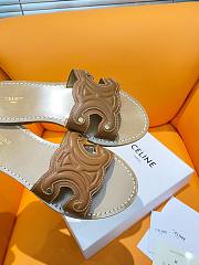 Fortok Celine Triomphe Calfskin Mules Brown - 5