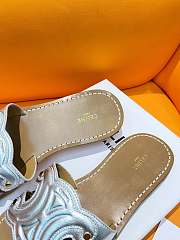 Fortok Celine Triomphe Calfskin Mules Silver - 6