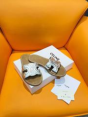 Fortok Celine Triomphe Calfskin Mules Silver - 5