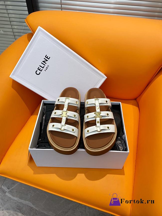 Fortok Celine Arc de Triomphe Sandals White - 1