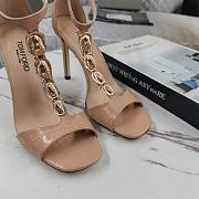 Fortok Tom Ford Embellished Croc-effect Leather Sandals Beige - 4