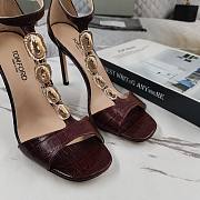 Fortok Tom Ford Embellished Croc-effect Leather Sandals Burgundy - 4