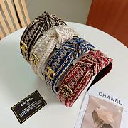 Fortok Chanel Bohemian Embroidery Knot Headband Black/White/Blue/Red - 1