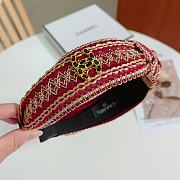 Fortok Chanel Bohemian Embroidery Knot Headband Black/White/Blue/Red - 2