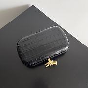 Fortok Bottega Veneta Knot Alligator Leather Clutch Black 737205 20.5x6x12.5cm - 6
