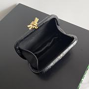Fortok Bottega Veneta Knot Alligator Leather Clutch Black 737205 20.5x6x12.5cm - 3