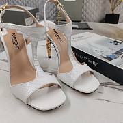 Fortok Tom Ford Galaxy Crocodile Leather Sandals In White - 6