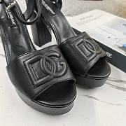 Fortok Dolce&Gabbana Calfskin Platform Sandals Black - 3