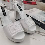 Fortok Dolce&Gabbana Calfskin Platform Sandals White - 4