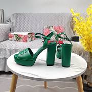 Fortok Dolce&Gabbana Calfskin Platform Sandals Green - 6
