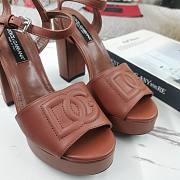 Fortok Dolce&Gabbana Calfskin Platform Sandals Brown - 2