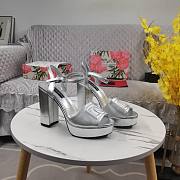 Fortok Dolce&Gabbana Calfskin Platform Sandals Silver - 1