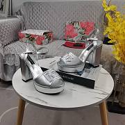 Fortok Dolce&Gabbana Calfskin Platform Sandals Silver - 5