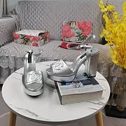 Fortok Dolce&Gabbana Calfskin Platform Sandals Silver - 4