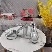Fortok Dolce&Gabbana Calfskin Platform Sandals Silver - 3