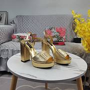 Fortok Dolce&Gabbana Calfskin Platform Sandals Gold - 1