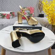 Fortok Dolce&Gabbana Calfskin Platform Sandals Gold - 3