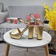 Fortok Dolce&Gabbana Calfskin Platform Sandals Gold - 5