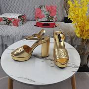 Fortok Dolce&Gabbana Calfskin Platform Sandals Gold - 6