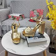 Fortok Dolce&Gabbana Calfskin Platform Sandals Gold - 2