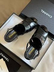Fortok Chanel Patent Lambskin Platform Sandals Black - 2