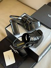 Fortok Chanel Patent Lambskin Platform Sandals Black - 5
