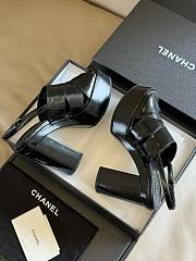 Fortok Chanel Patent Lambskin Platform Sandals Black - 6