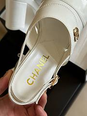 Fortok Chanel Patent Lambskin Platform Sandals White - 2