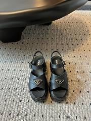 Fortok Prada Triangle-logo Platform Sandals Black  - 1