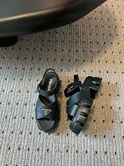 Fortok Prada Triangle-logo Platform Sandals Black  - 2