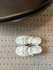 Fortok Prada Triangle-logo Platform Sandals White - 5