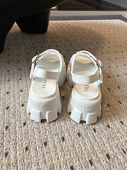 Fortok Prada Triangle-logo Platform Sandals White - 4