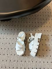 Fortok Prada Triangle-logo Platform Sandals White - 2