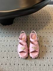 Fortok Prada Triangle-logo Platform Sandals Pink - 1