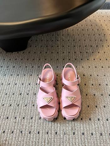 Fortok Prada Triangle-logo Platform Sandals Pink