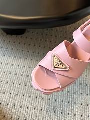 Fortok Prada Triangle-logo Platform Sandals Pink - 2