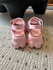 Fortok Prada Triangle-logo Platform Sandals Pink - 6