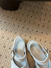 Fortok Prada Triangle-logo Platform Sandals Blue - 5