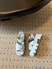 Fortok Prada Triangle-logo Platform Sandals Blue - 3
