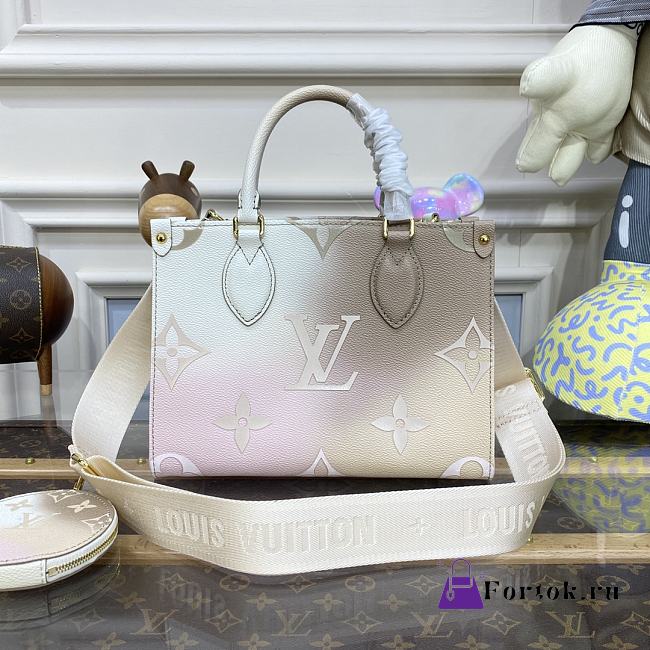 Fortok Louis Vuitton OnTheGo MM Tote Bag Sunset Khaki M20510 25x19x11.5cm - 1