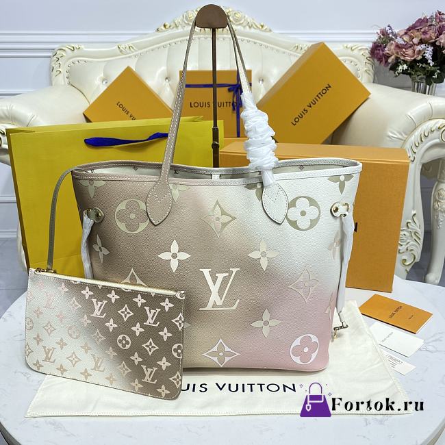 Fortok Louis Vuitton Neverfull MM Tote Bag Sunser Khaki M59859 31x28x14cm - 1