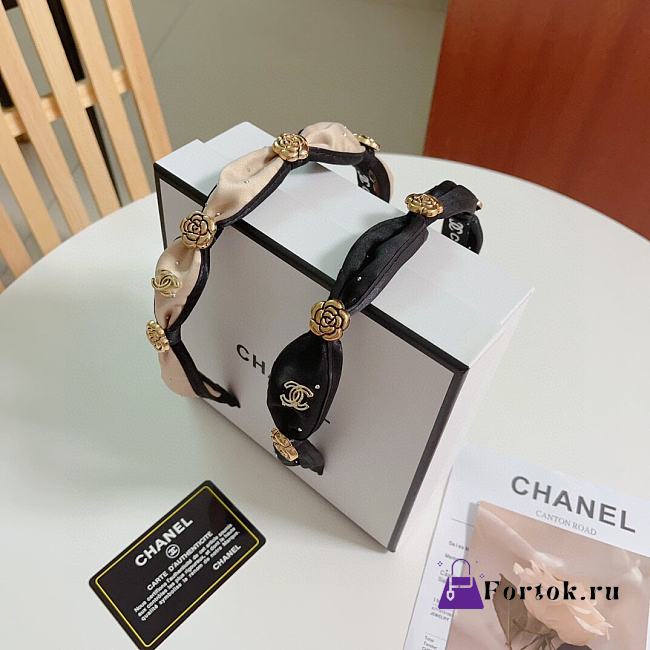 Fortok Chanel Camellia Headband Black/Beige - 1