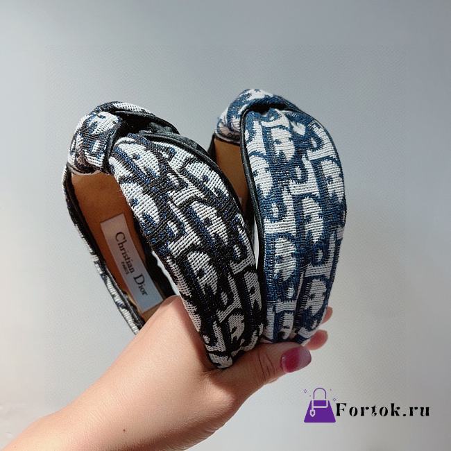 Fortok Dior Knot Oblique Headband Beige and Black/Blue - 1