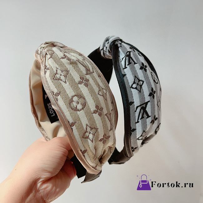 Fortok Louis Vuitton Knot Headband Black/Beige - 1