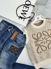 Fortok Loewe Natural Anagram Knit Vest In Ecru/camel - 6