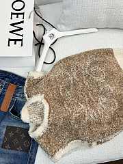 Fortok Loewe Natural Anagram Knit Vest In Ecru/camel - 5
