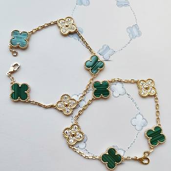 Fortok Van Cleef & Arpels Green Four-leaf Clover Bracelet