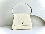 Fortok Chanel Beige Quilted Canvas Flap Hand Bag 18cm - 1