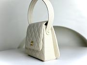 Fortok Chanel Beige Quilted Canvas Flap Hand Bag 18cm - 5