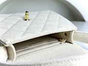 Fortok Chanel Beige Quilted Canvas Flap Hand Bag 18cm - 3